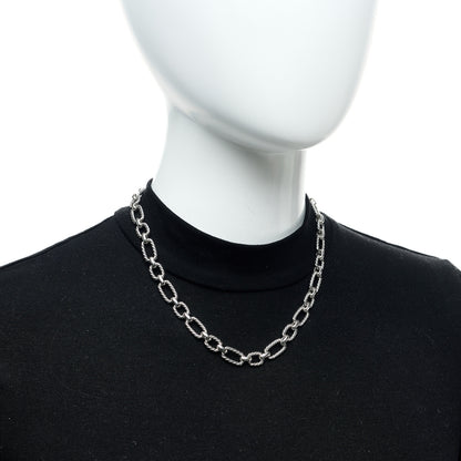 David Yurman Sterling Silver Blue Sapphire 9.5mm Cushion Link Chain Necklace 2 of 5