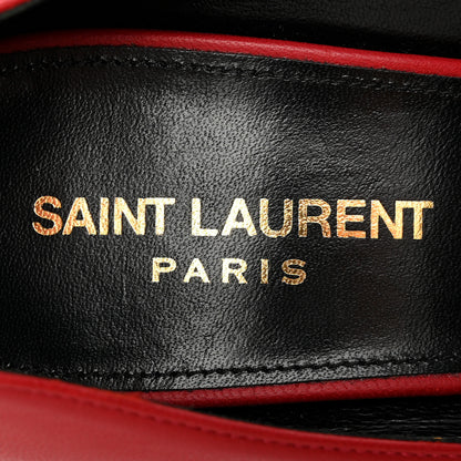 Saint Laurent Nappa Studded Palace 105 Open Toe Pumps 39 Rouge Eros 7 of 14