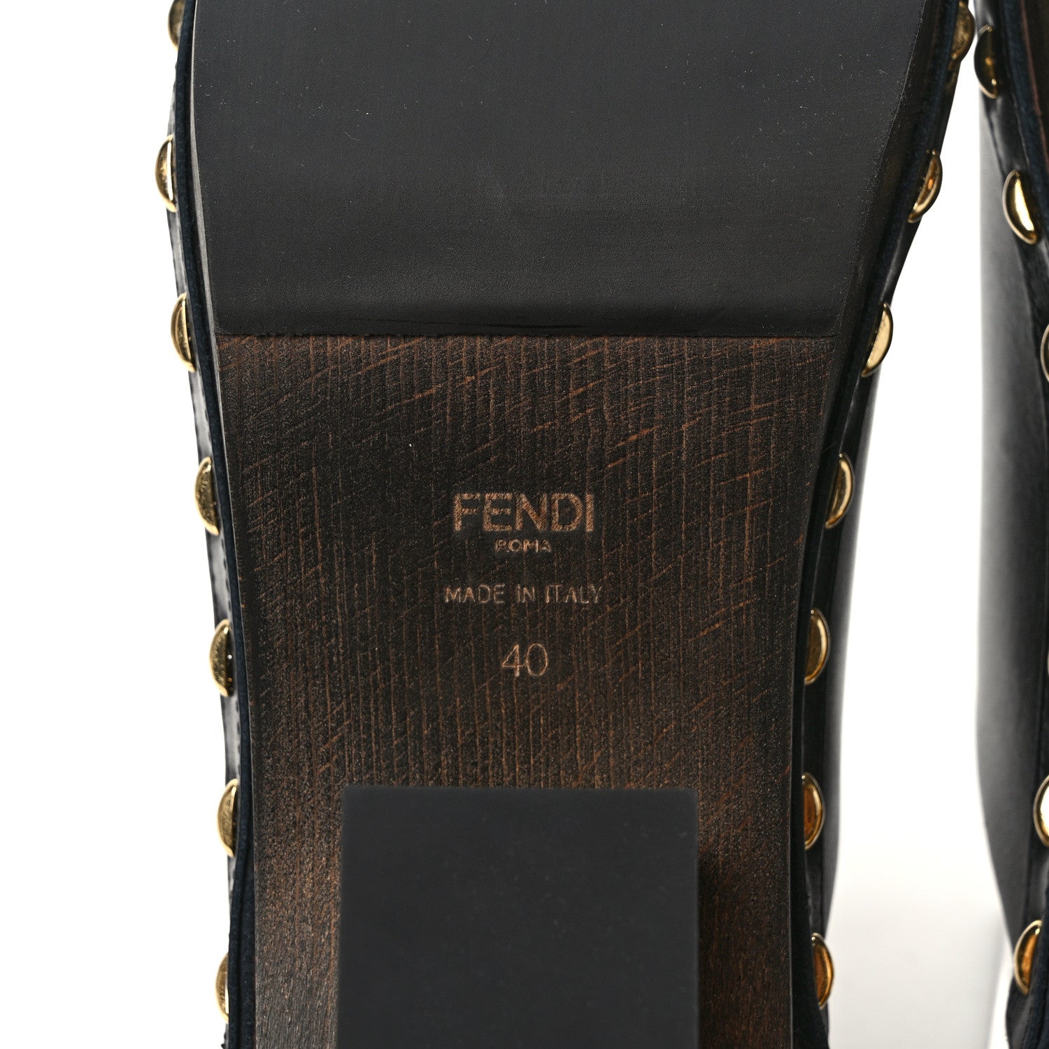Fendi Vitello Baguette 25/60mm Clogs 40 Black 6 of 8