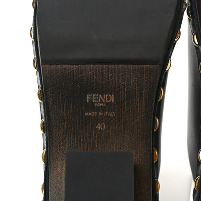Fendi Vitello Baguette 25/60mm Clogs 40 Black 6 of 8