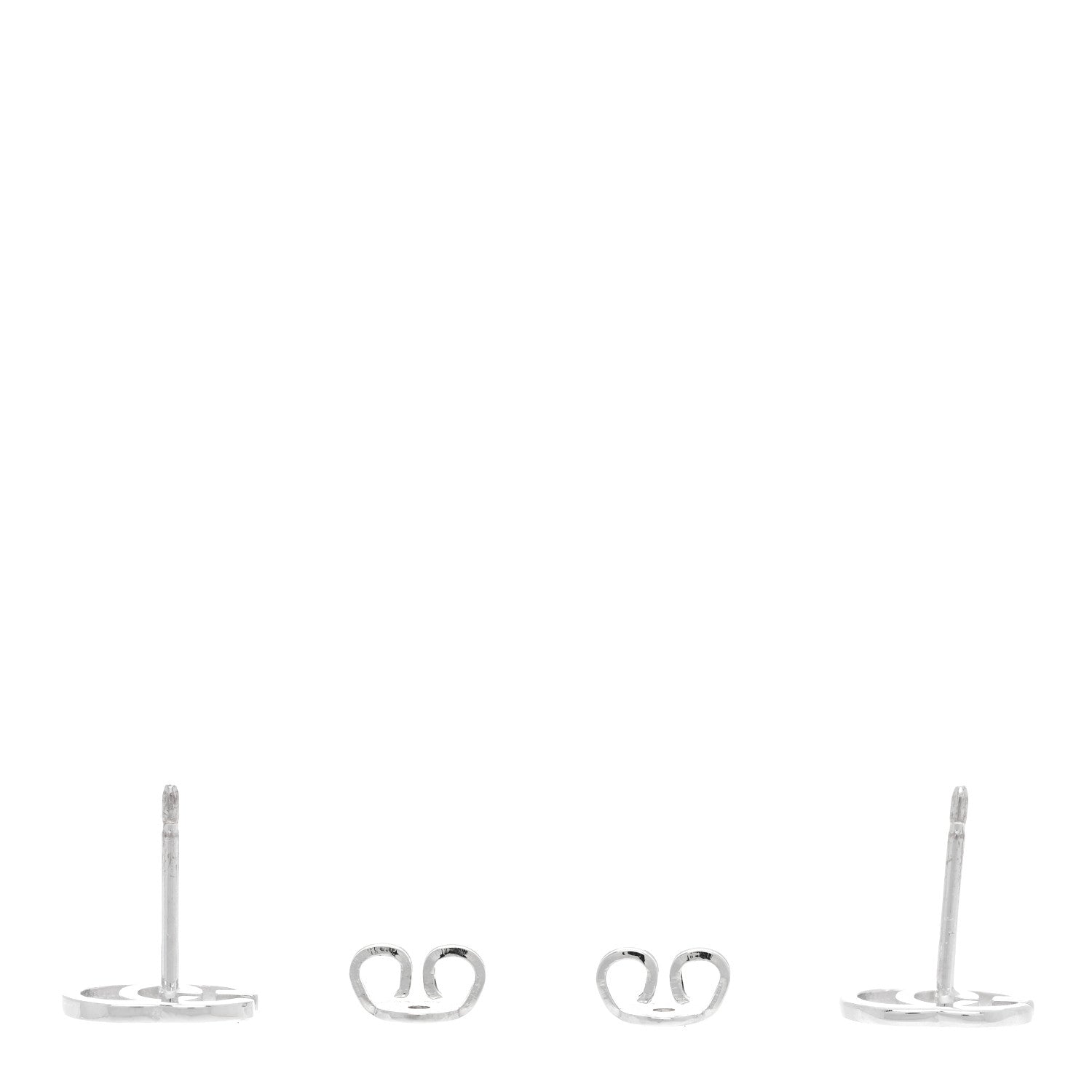 Gucci 18K White Gold Running G Stud Earrings 3 of 4