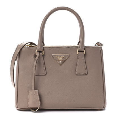 Prada Saffiano Small Galleria Double Zip Tote Argilla 1 of 12