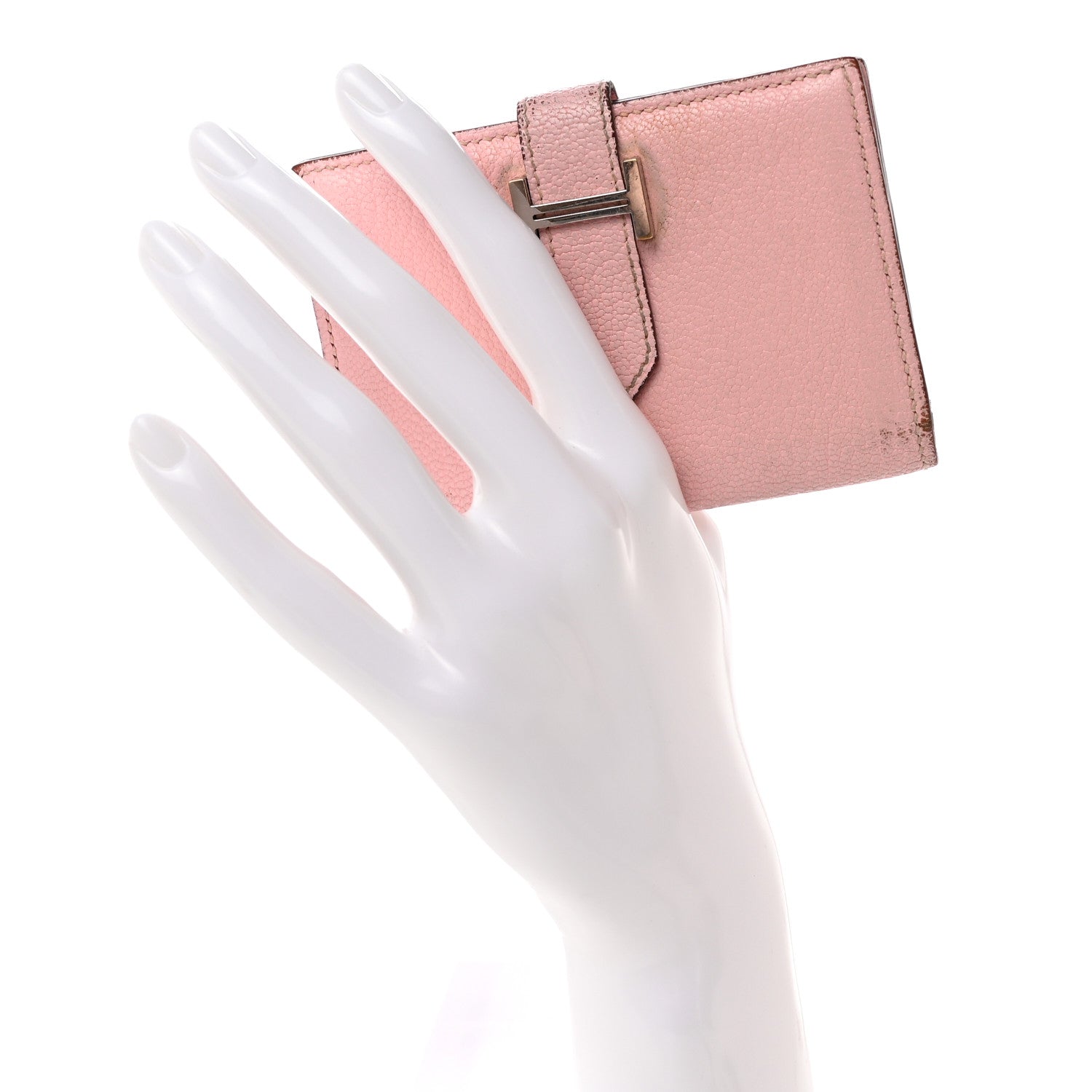 Hermes Chevre Mysore Bearn Card Holder Wallet Rose Sakura 2 of 15