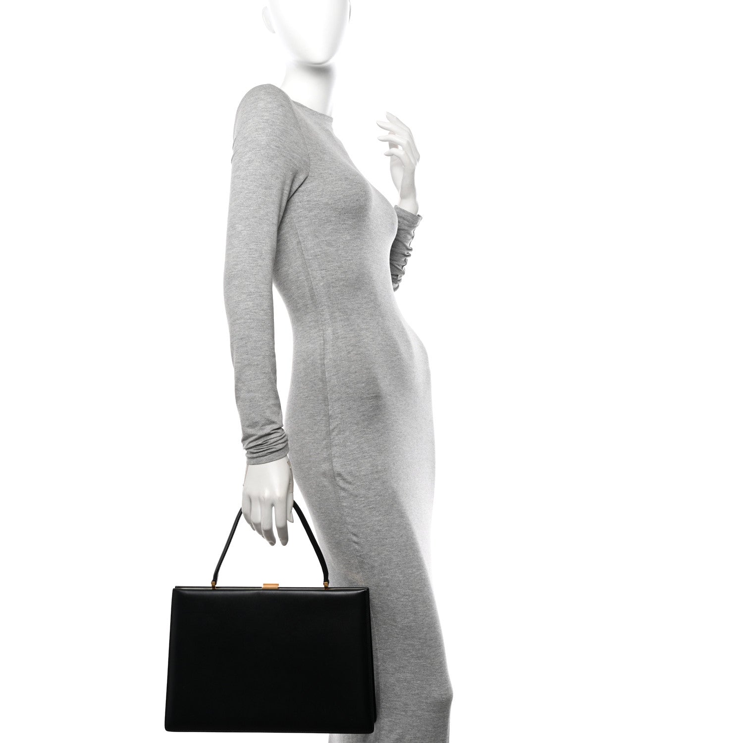 Celine Box Calfskin Medium Clasp Bag Black 2 of 11