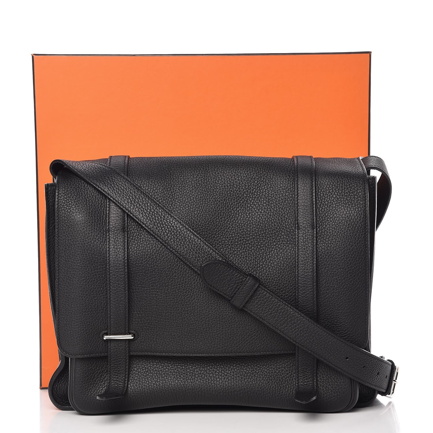 Hermes Taurillon Clemence Steve Messenger 37 Black 11 of 11