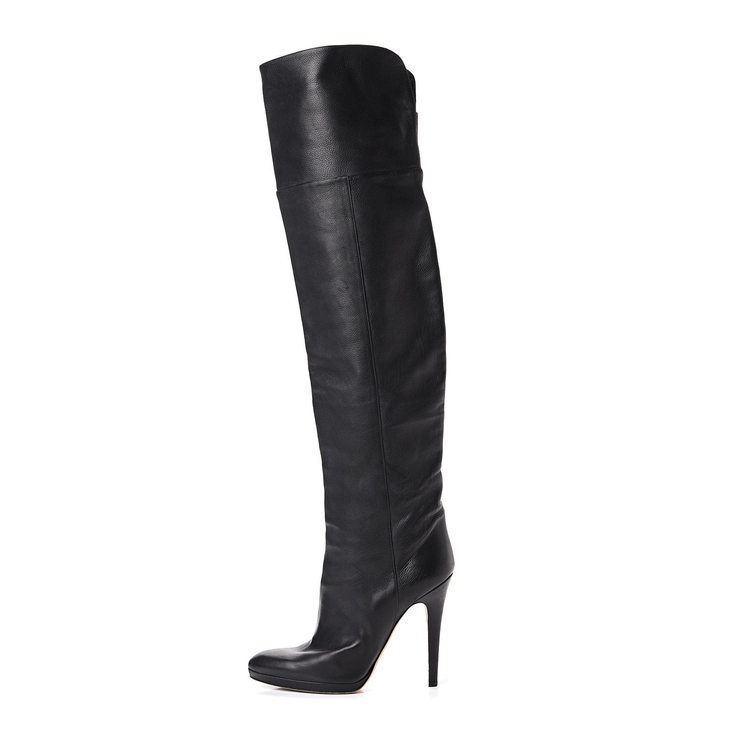 Jimmy Choo Calfskin Gypsy Over The Knee Boots 40 Black 1 of 13