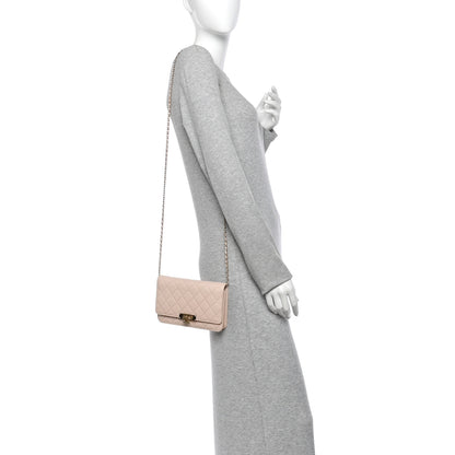 Chanel Caviar Quilted Golden Class Wallet On Chain WOC Light Beige 2 of 13