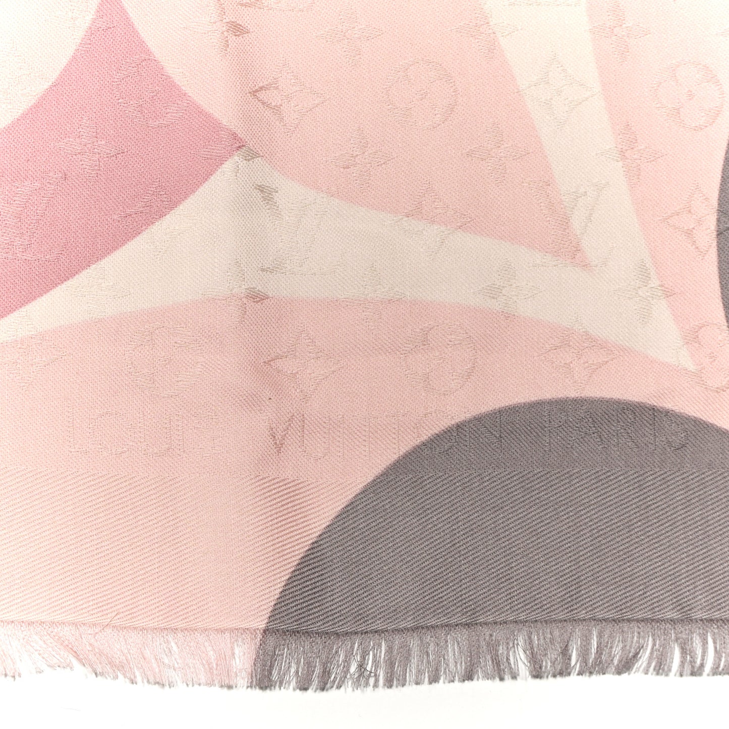 Silk Wool Monogram Kaleidogram Shawl Pink
