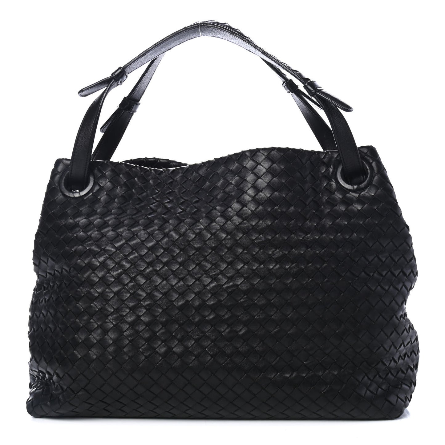 Nappa Intrecciato Medium Garda Bag Black