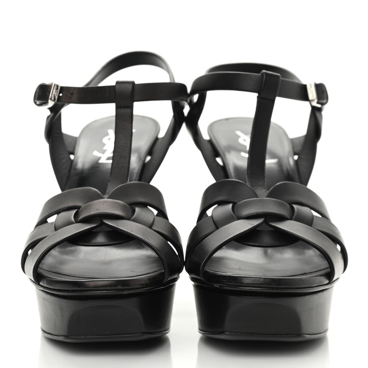 Calfskin Tribute 75 Platform Sandals 37.5 Black