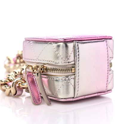 Chanel Gradient Metallic Lambskin Quilted Like A Wallet Clutch With Chain Gold Pink 7 of 9