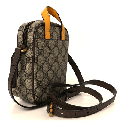 Gucci GG Supreme Monogram Mini Neo Vintage Double Zip Messenger Bag Beige New Acero Crop 3 of 11