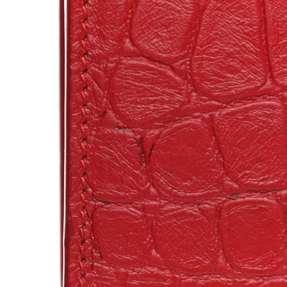 Saint Laurent Calfskin Crocodile Embossed Medium Classic Monogram Kate Tassel Satchel Red 11 of 14