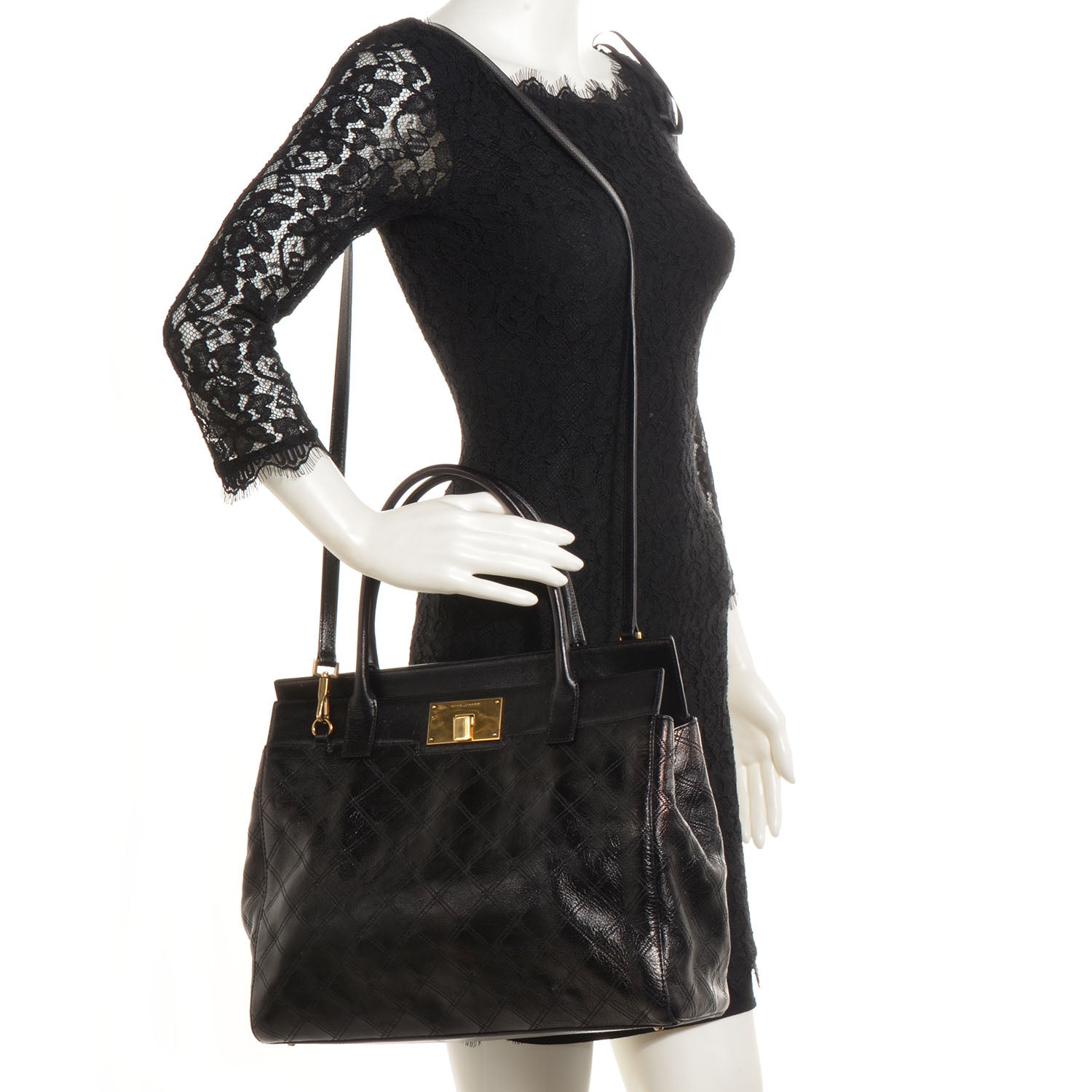Marc Jacobs Quilted Baroque Calfskin The Lads Buddy Large Black 2 of 9