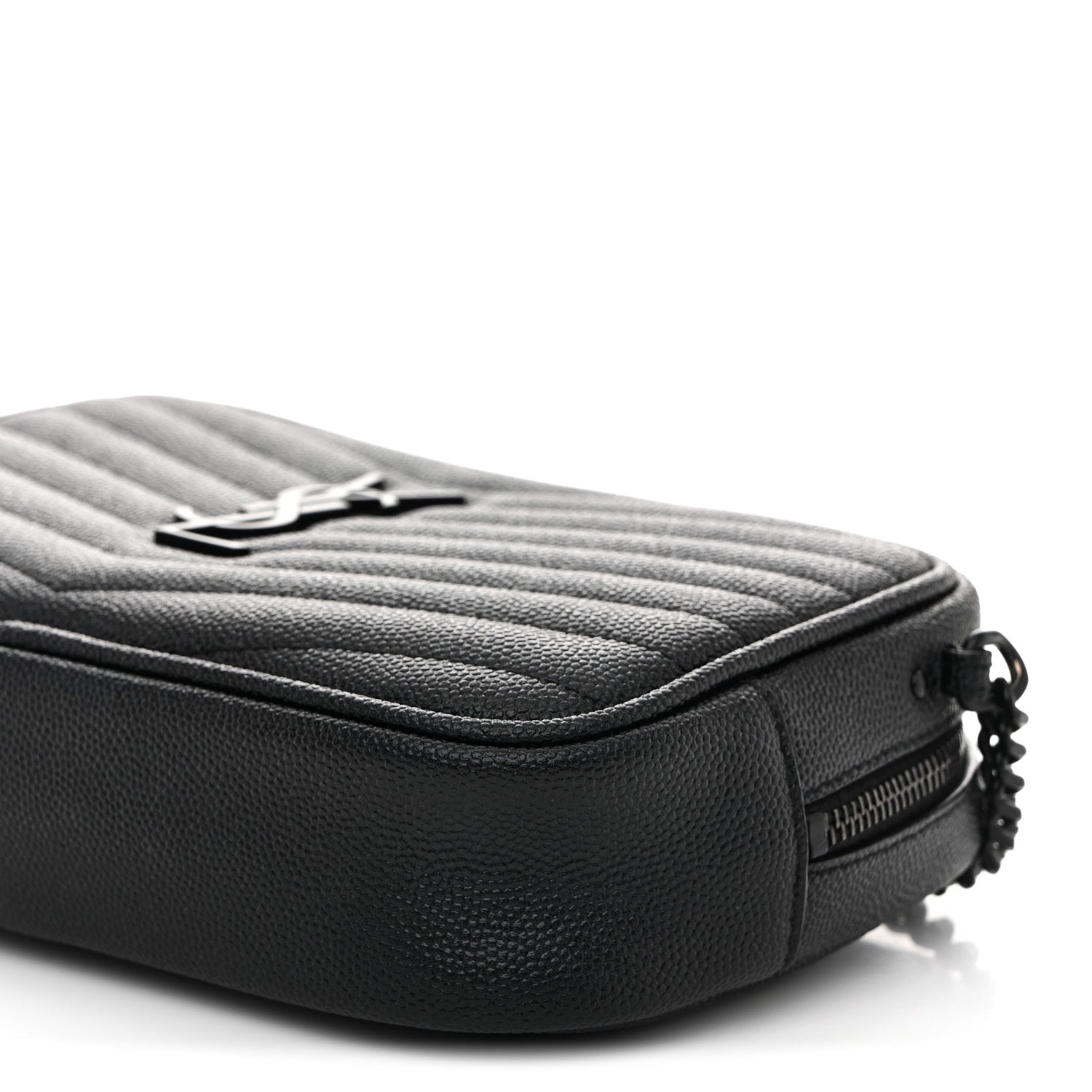 Saint Laurent Grain De Poudre Matelasse Monochrome Monogram Mini Lou Camera Bag Black 10 of 10