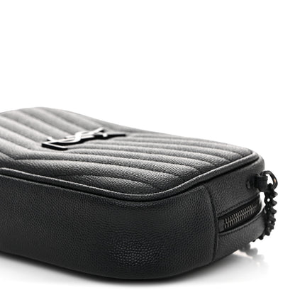 Saint Laurent Grain De Poudre Matelasse Monochrome Monogram Mini Lou Camera Bag Black 10 of 10