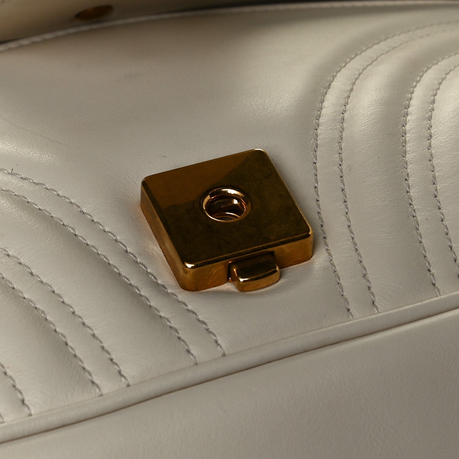 Gucci Calfskin Matelasse Small GG Marmont Shoulder Bag White 9 of 10