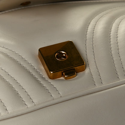 Gucci Calfskin Matelasse Small GG Marmont Shoulder Bag White 9 of 10