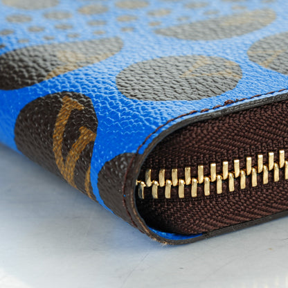 Louis Vuitton Monogram Kusama Pumpkin Dots Zippy Wallet Blue 9 of 9