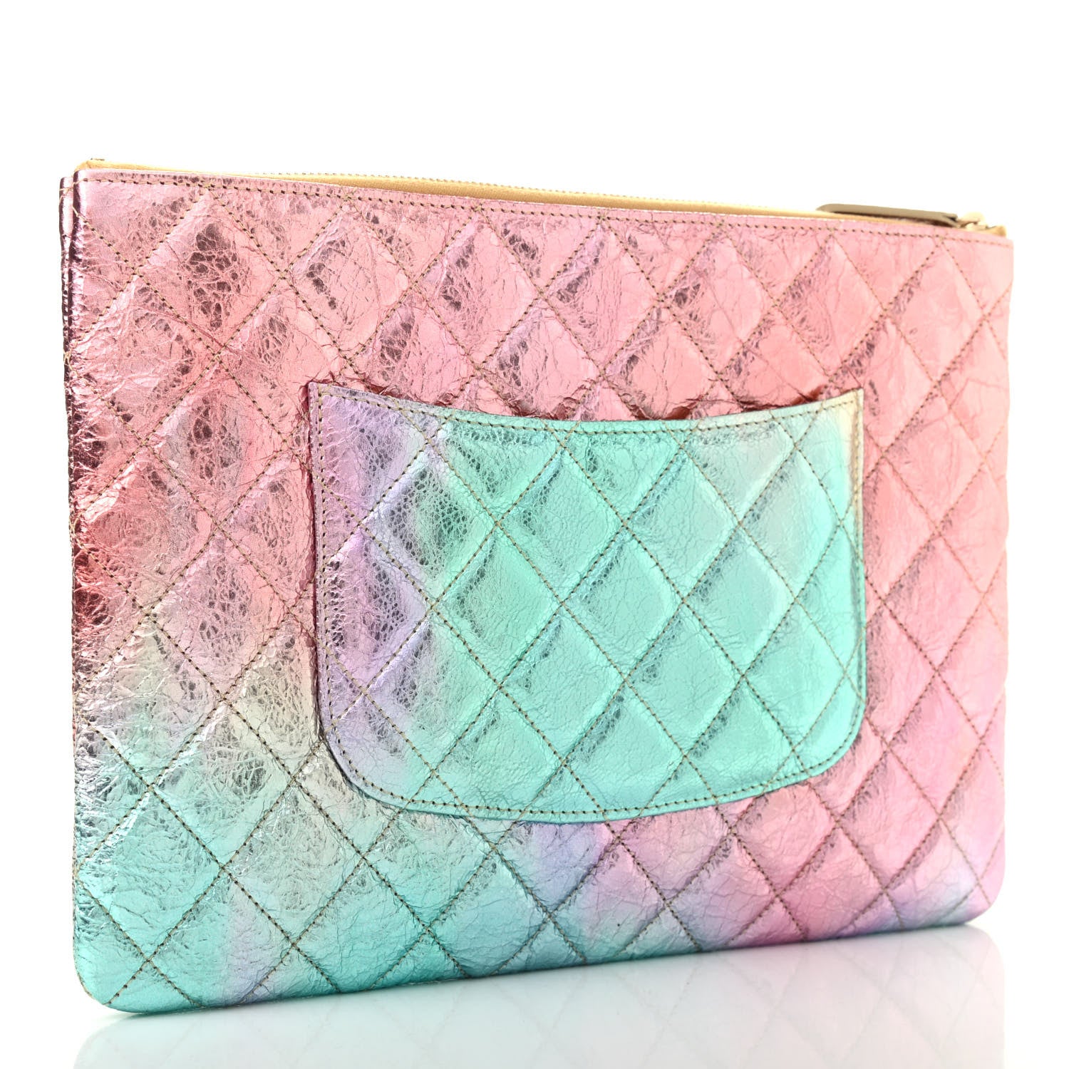 Chanel Metallic Goatskin Quilted Medium 2.55 Reissue Cosmetic Case Multicolor 3 of 7