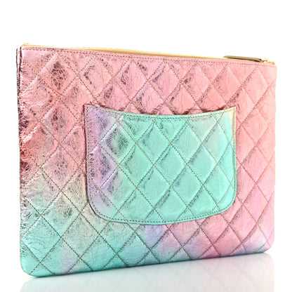 Chanel Metallic Goatskin Quilted Medium 2.55 Reissue Cosmetic Case Multicolor 3 of 7