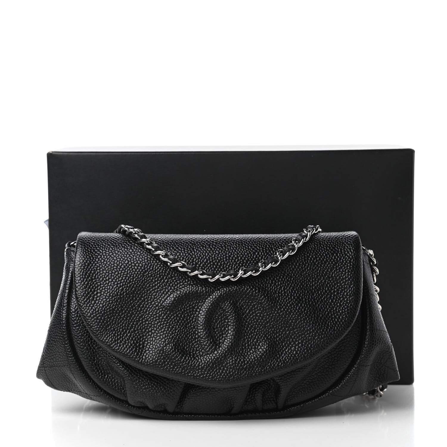 Chanel Caviar Half Moon Wallet On Chain WOC Black 11 of 11