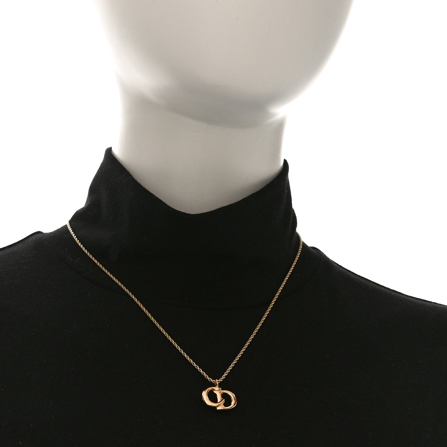 DIOR Metal CD Logo Pendant Necklace Gold