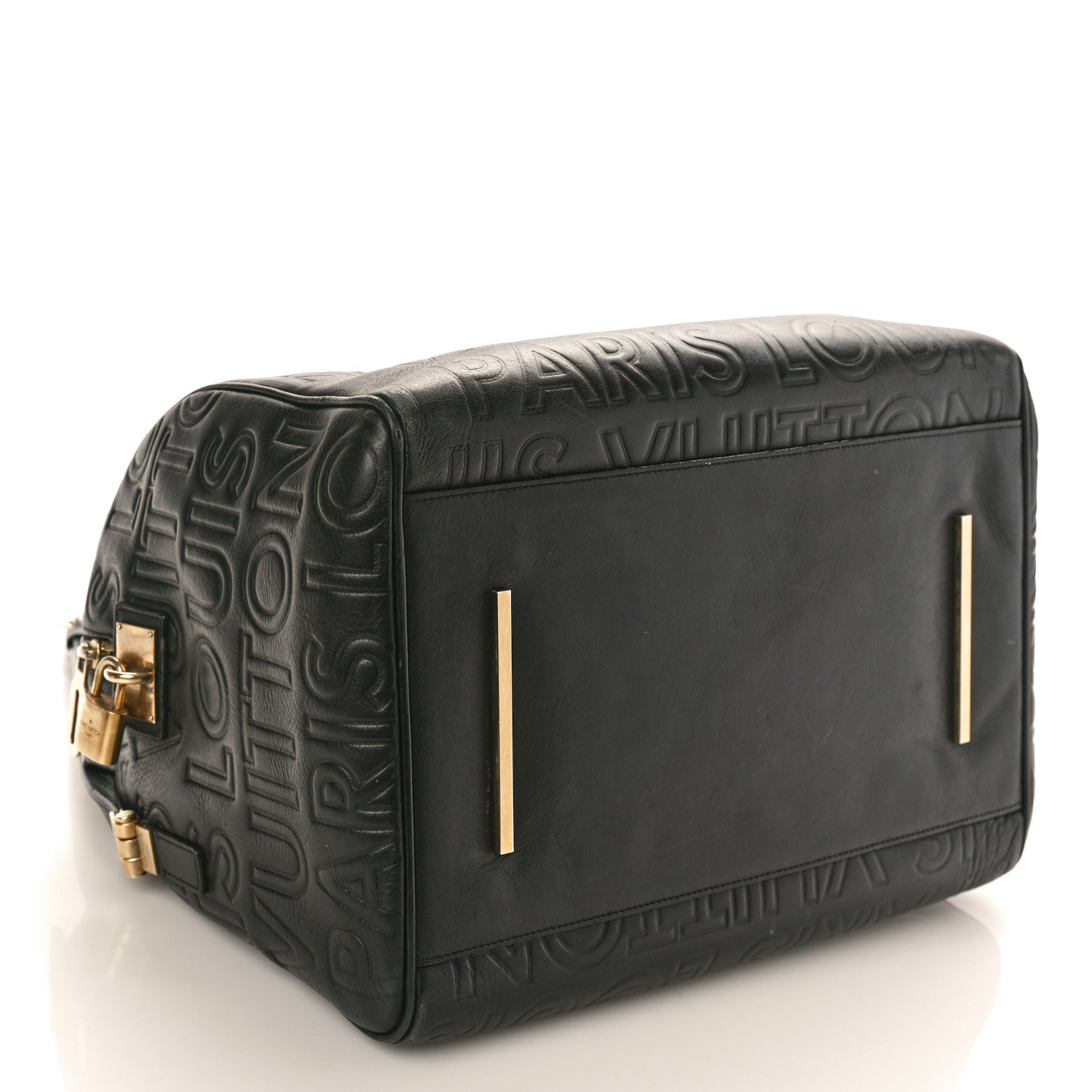 Louis Vuitton Calfskin Embossed Speedy Cube 30 Black 4 of 16