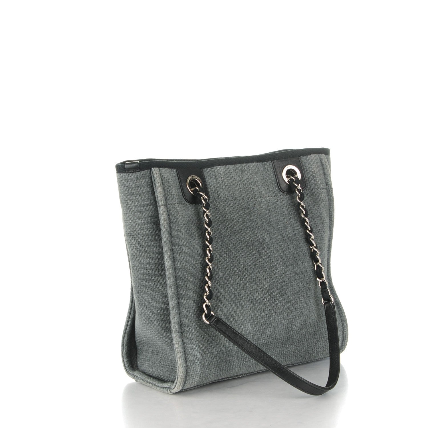 Chanel Canvas Mini Deauville Tote Dark Grey 3 of 7