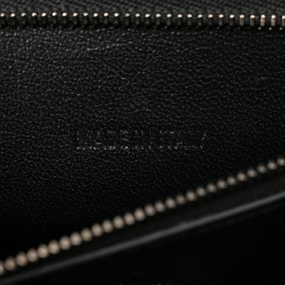 Balenciaga Shiny Calfskin Monochrome Crocodile Embossed Small Hourglass Top Handle Bag Black 7 of 11