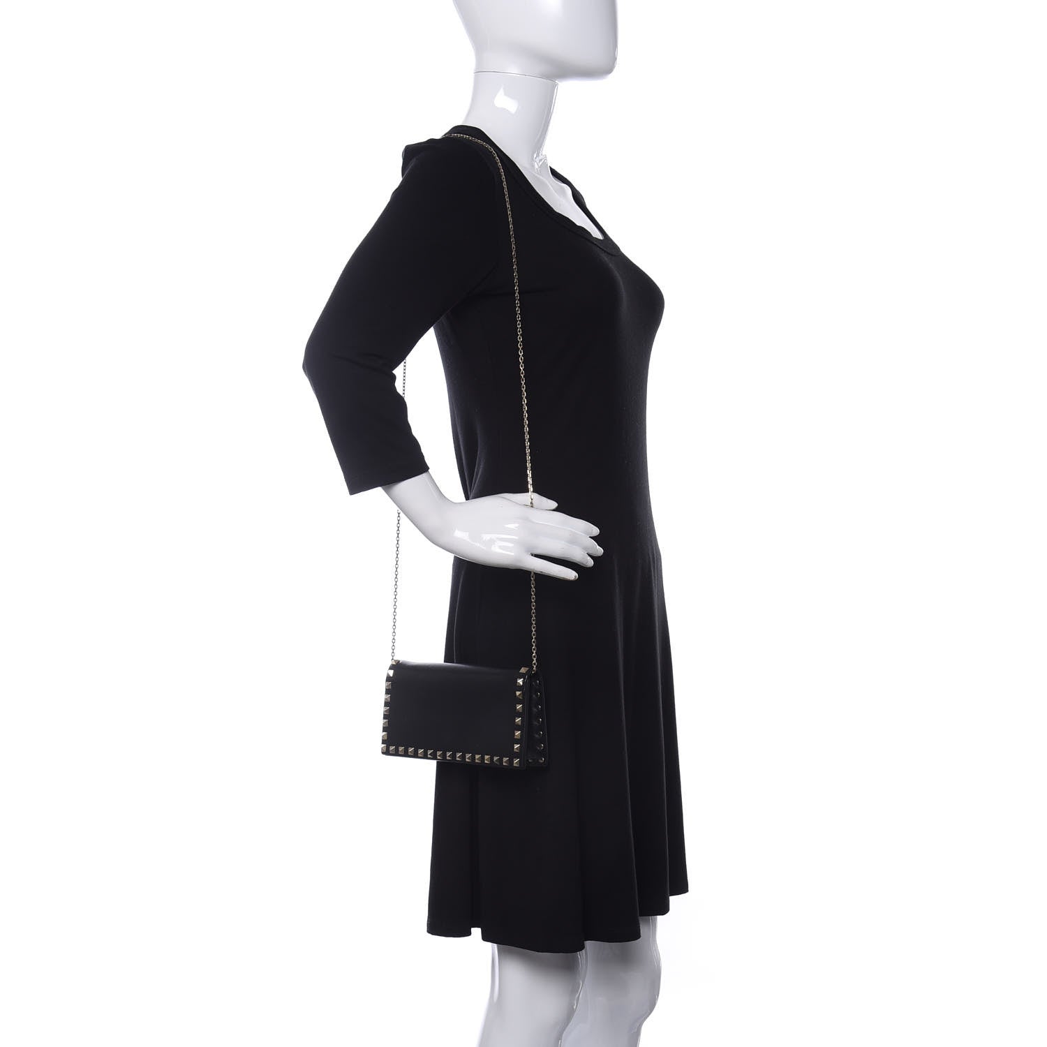 Valentino Garavani Vitello Chain Crossbody Bag Black 2 of 9