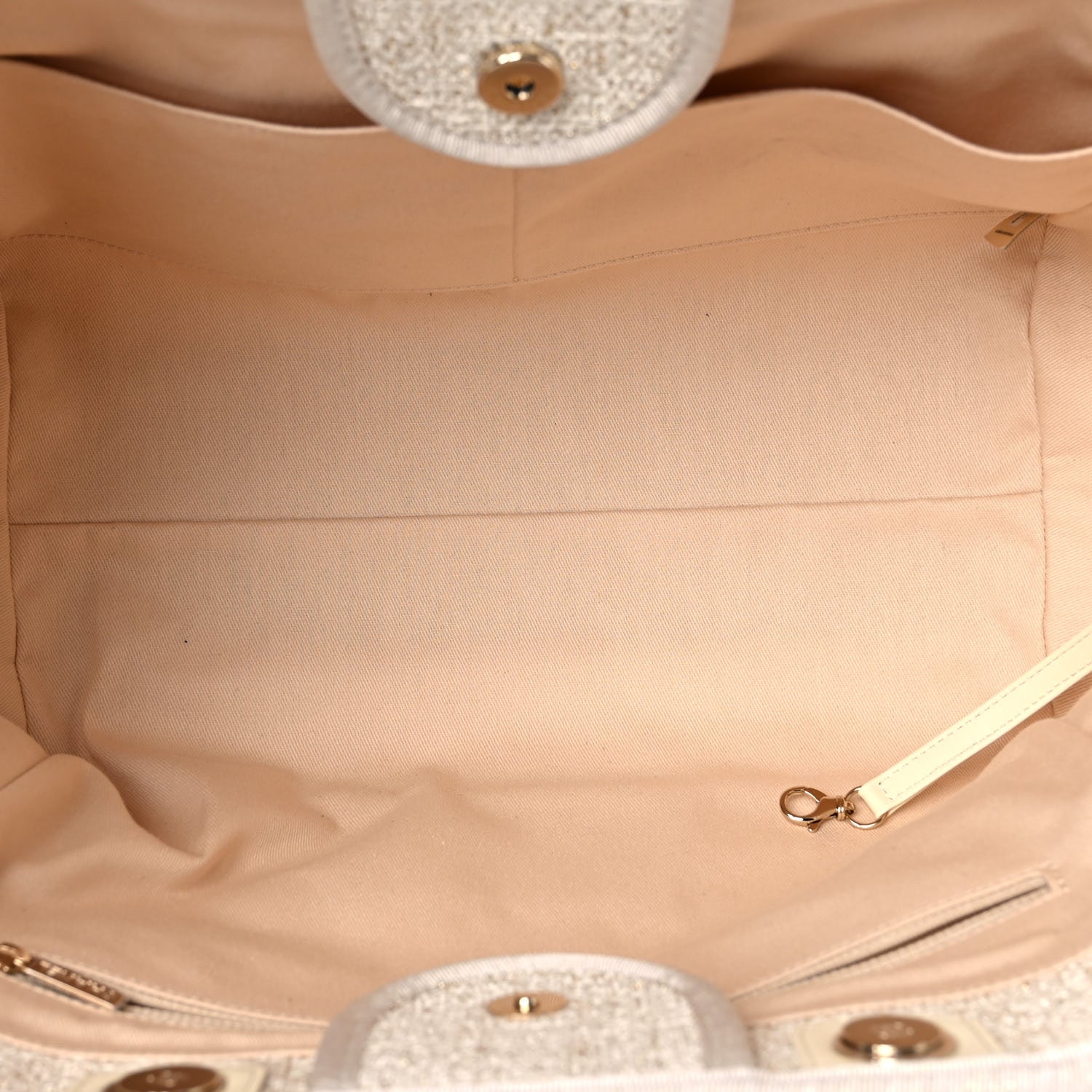Chanel Lurex Boucle Large Deauville Tote Ivory 5 of 10