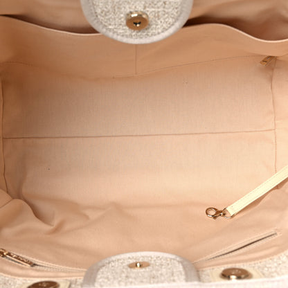 Chanel Lurex Boucle Large Deauville Tote Ivory 5 of 10