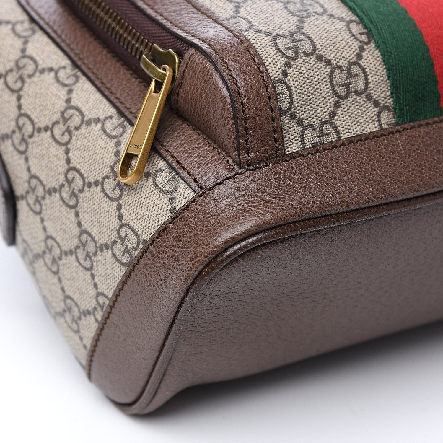 Gucci GG Supreme Monogram Calfskin Web Small Ophidia Day Backpack Beige Ebony New Acero 8 of 12