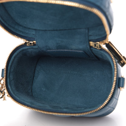 Christian Dior Lambskin Cannage Micro Lady Dior Vanity Case Blue 5 of 8