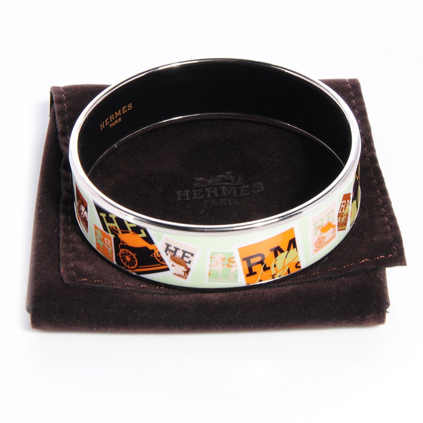 Enamel Printed De Passage a Paris Wide Bracelet 70