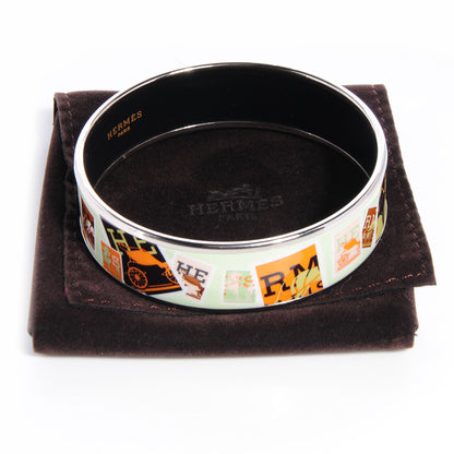 Hermes Enamel Printed De Passage a Paris Wide Bracelet 70 5 of 5
