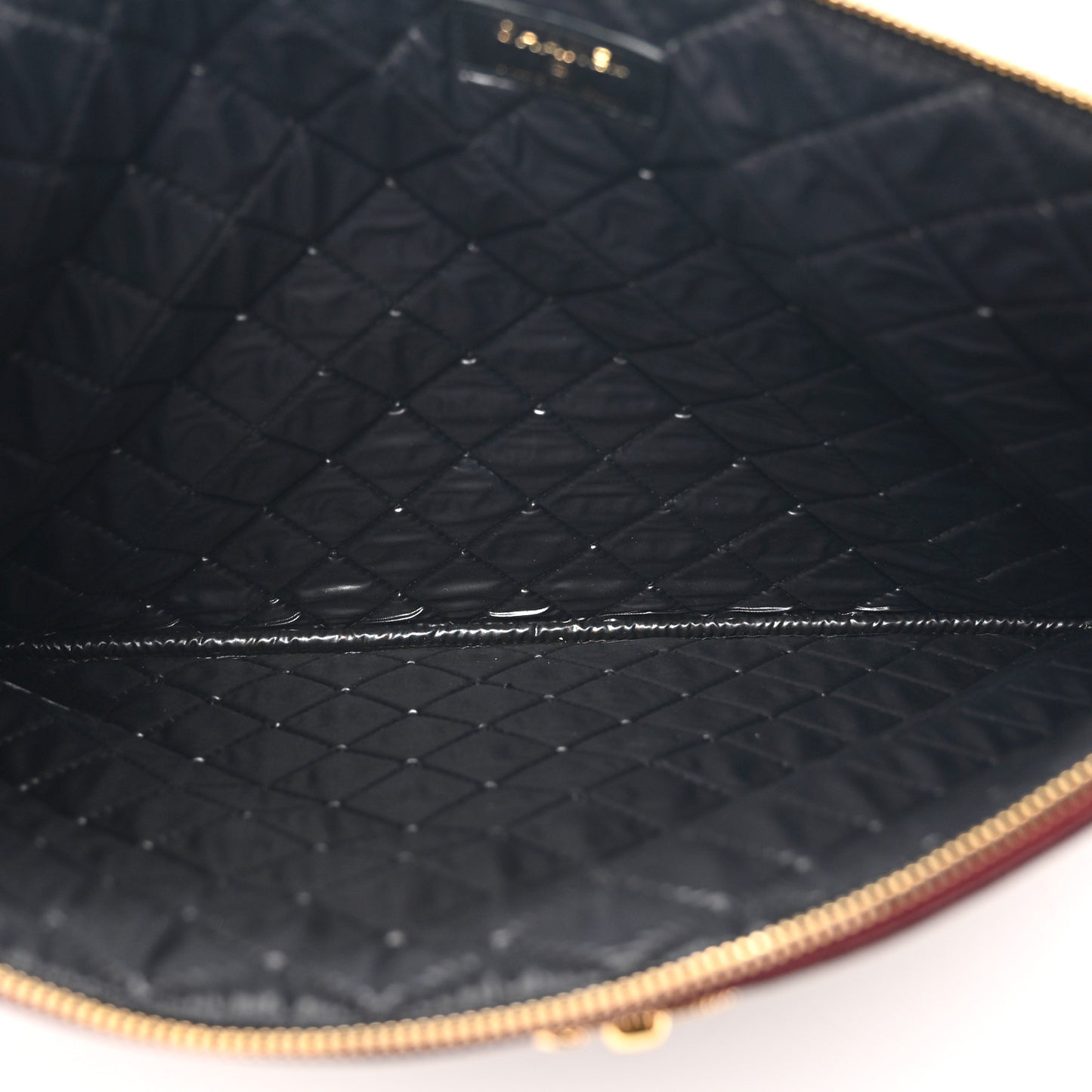 Sheepskin Quilted Large Vintage Mademoiselle Cosmetic Case Burgundy