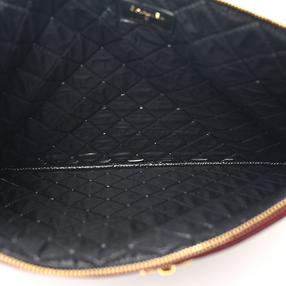 Chanel Sheepskin Quilted Large Vintage Mademoiselle Cosmetic Case Burgundy 5 of 7