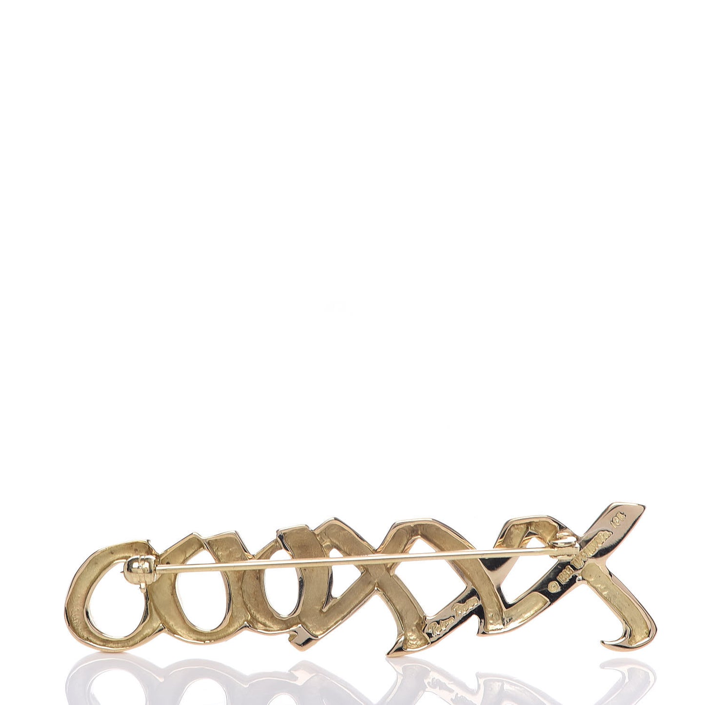 18K Yellow Gold Paloma's Graffiti Love and Kisses Brooch