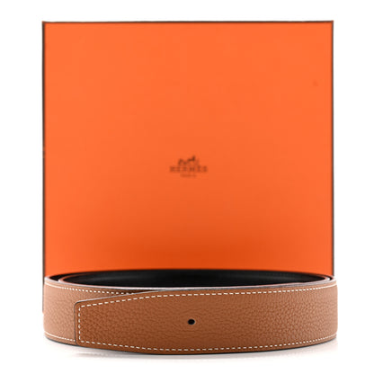 Hermes Box Togo 32mm Belt Strap 100 40 Black Gold 9 of 9