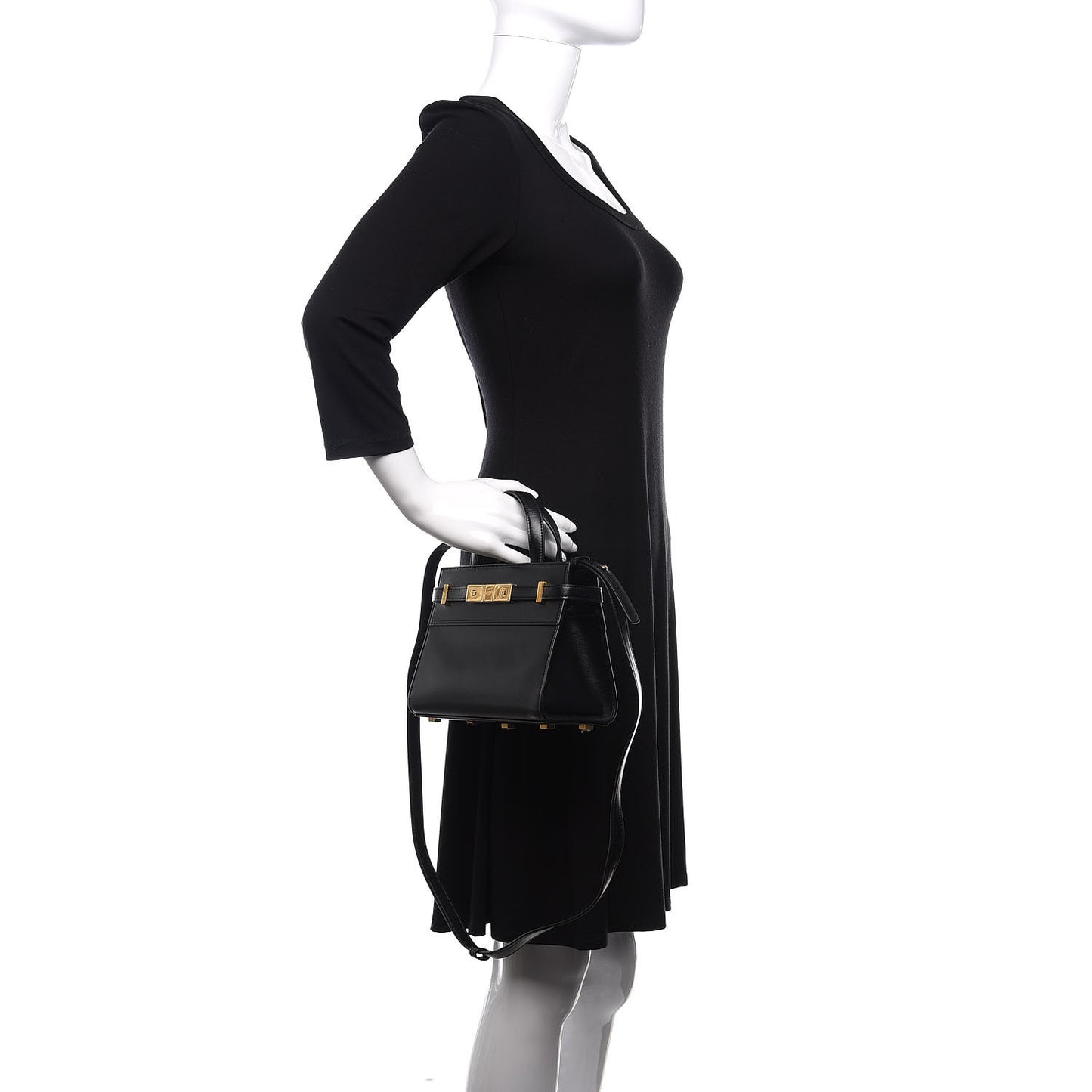 Smooth Calfskin Manhattan Nano Shopper Tote Black