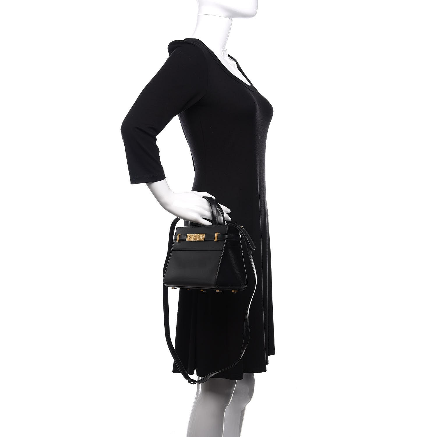 Saint Laurent Smooth Calfskin Manhattan Nano Shopper Tote Black 3 of 10