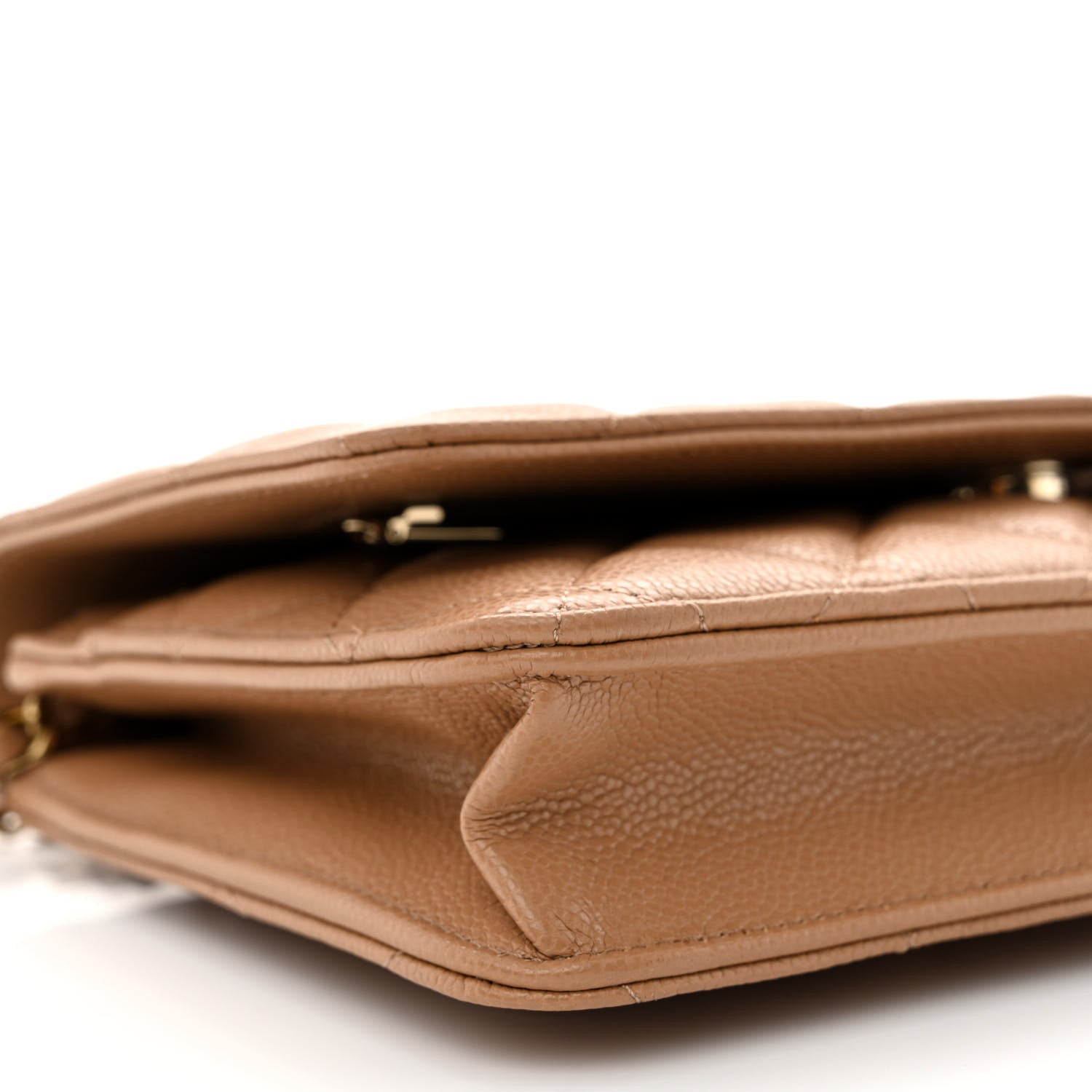 Chanel Caviar Quilted Wallet on Chain WOC Dark Beige 11 of 13