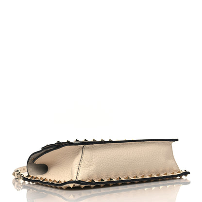Valentino Garavani Grained Calfskin Small Rockstud Flap Crossbody Bag Light Ivory 4 of 8