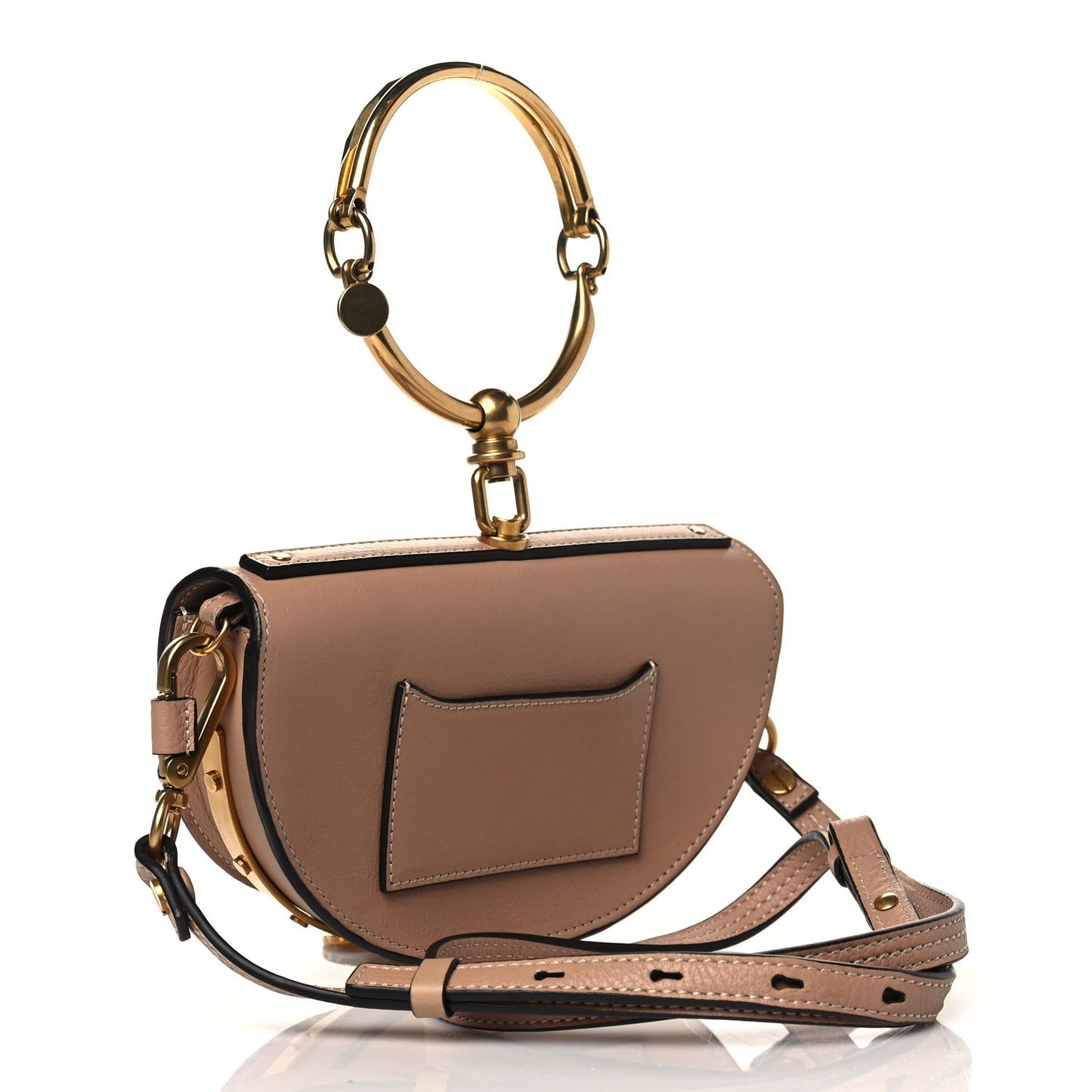 Calfskin Small Nile Bracelet Minaudiere Bag Biscotti Beige