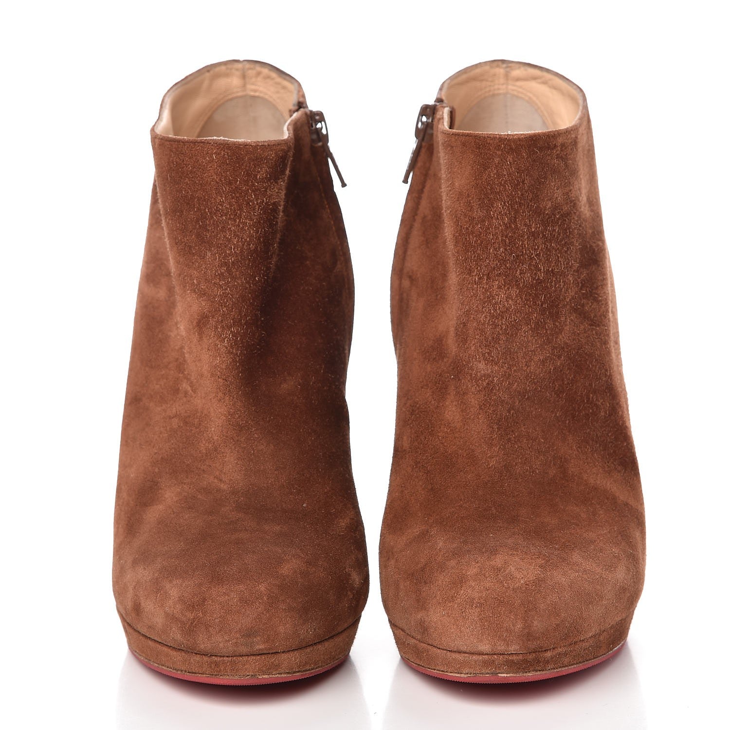 Christian Louboutin Veau Velours Rock and Gold 120 Ankle Booties 38.5 Havana 2 of 20