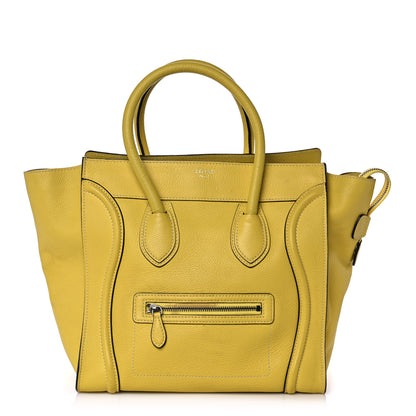 Celine Drummed Calfskin Mini Luggage Citron 1 of 12