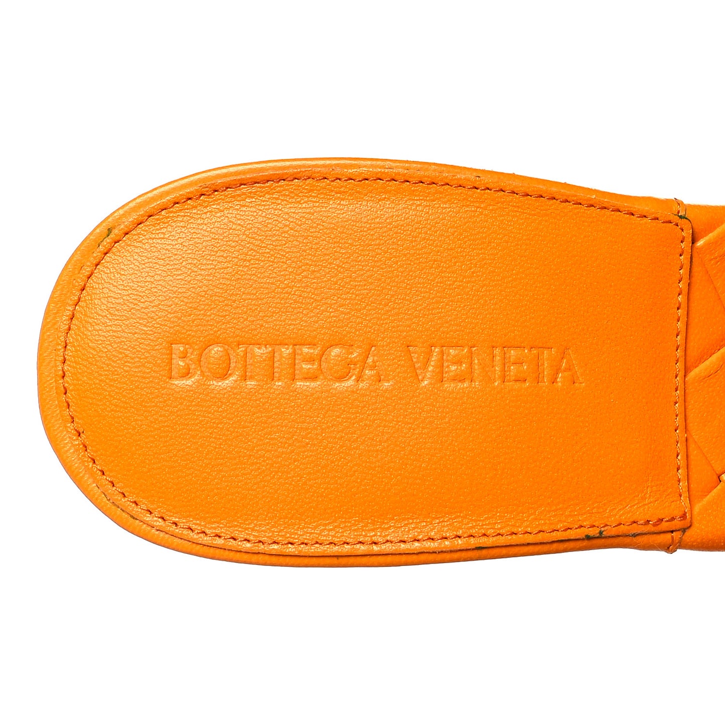 Nappa Maxi Intrecciato Lido Mule Sandals 40 Tangerine