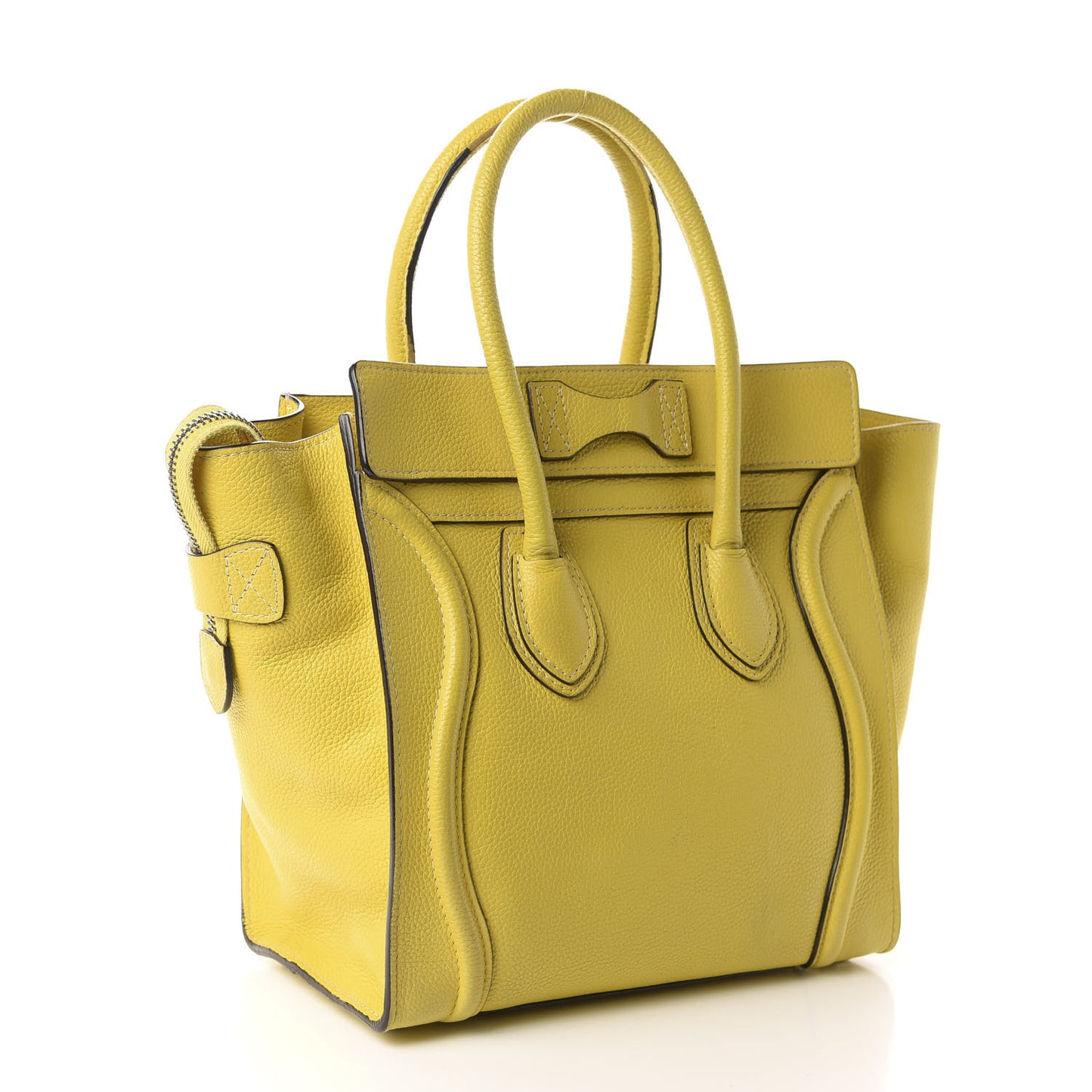 Drummed Calfskin Micro Luggage Citron